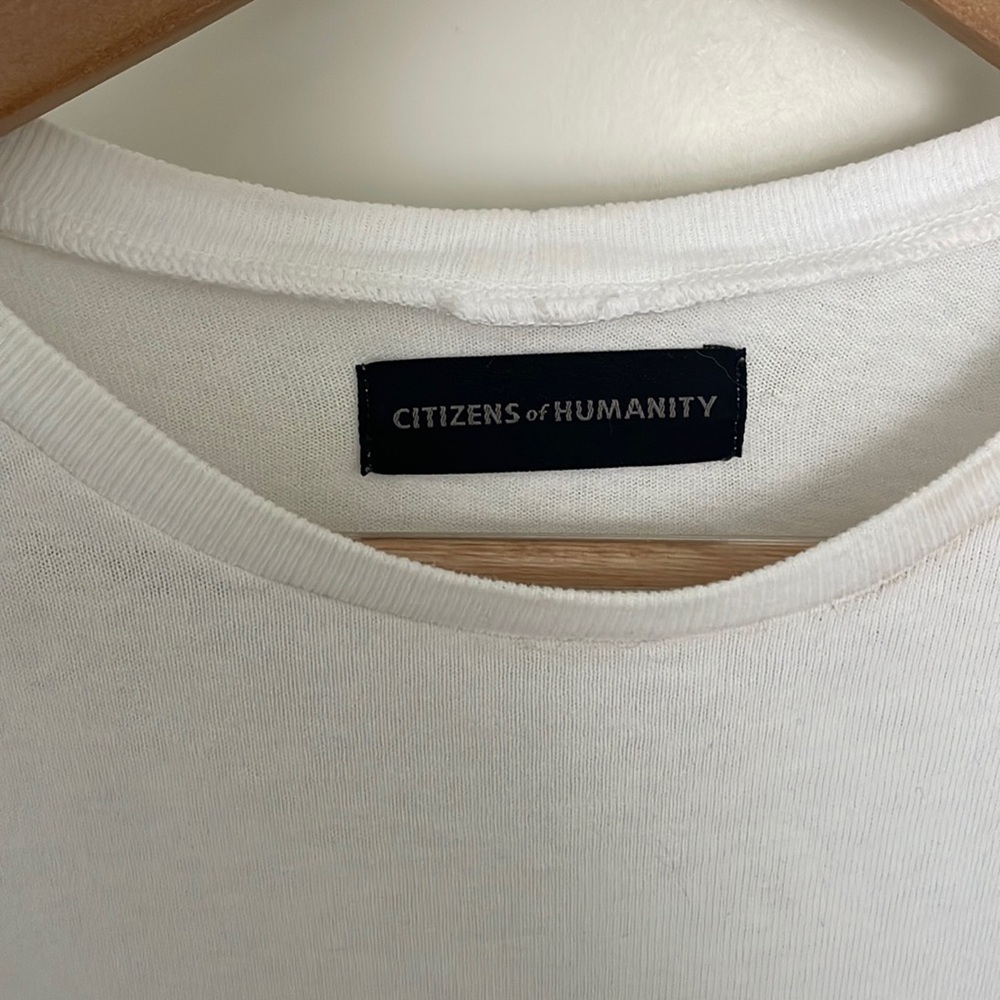 Citizen of Humanity White Ruffle T-shirt
